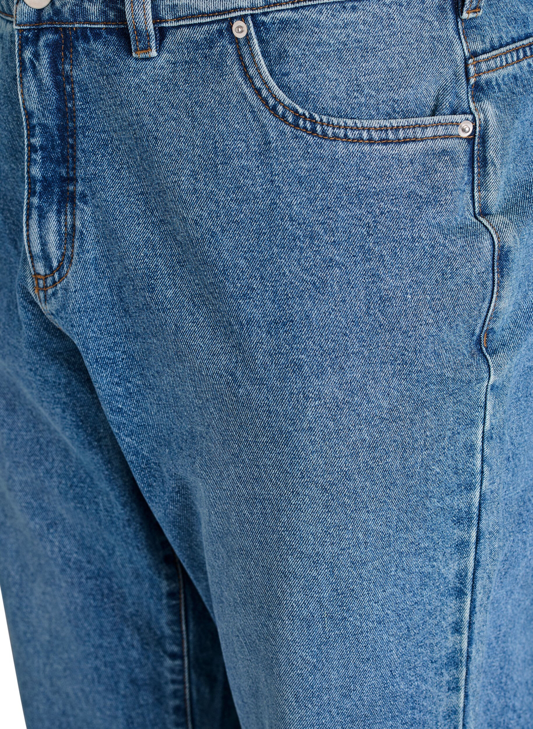 ZizziMille mom jeans med h&ouml;g midja, Bl&aring;, Packshot image number 2
