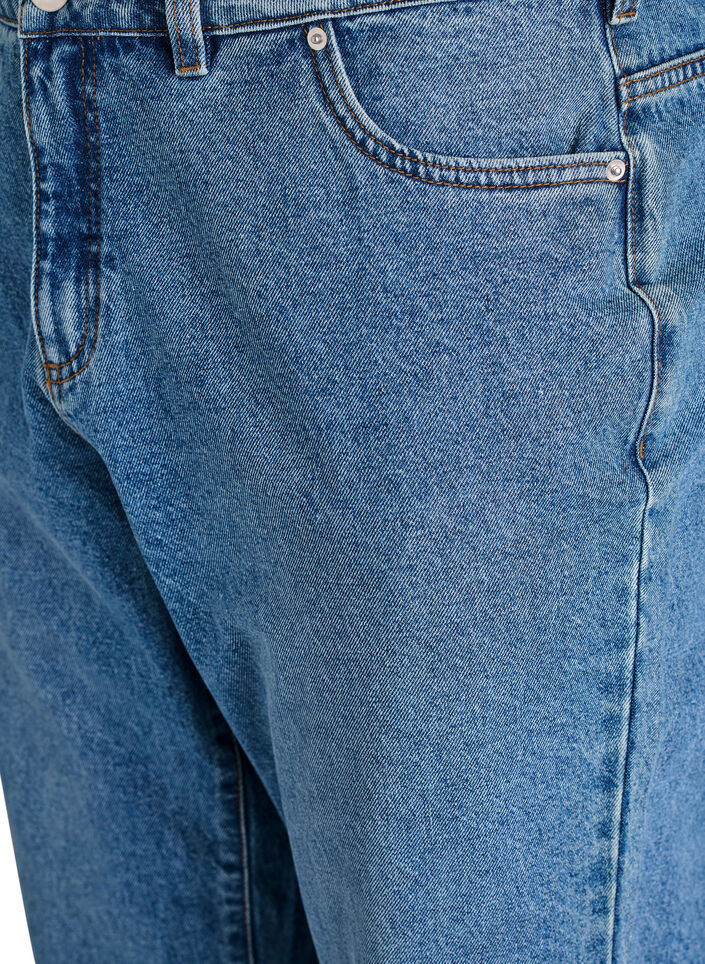 Mille mom jeans med h&ouml;g midja, Bl&aring;, Packshot image number 2