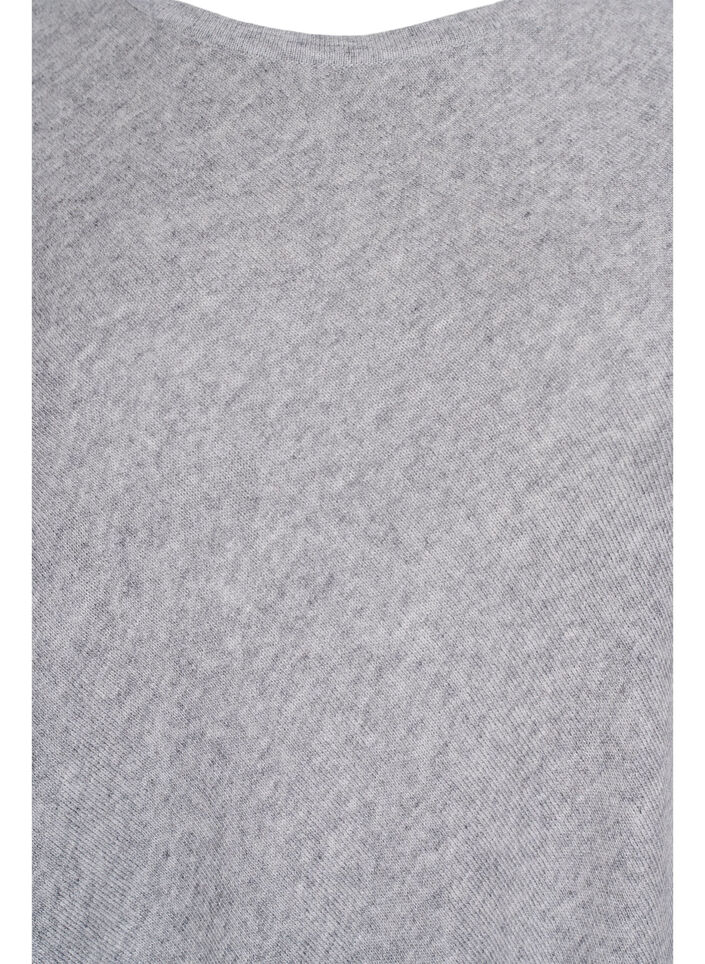 Fin stickad poncho, Gr&aring;, Packshot image number 2