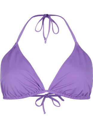 Enfärgad triangel-bikinitopp, Royal Lilac, Packshot image number 0