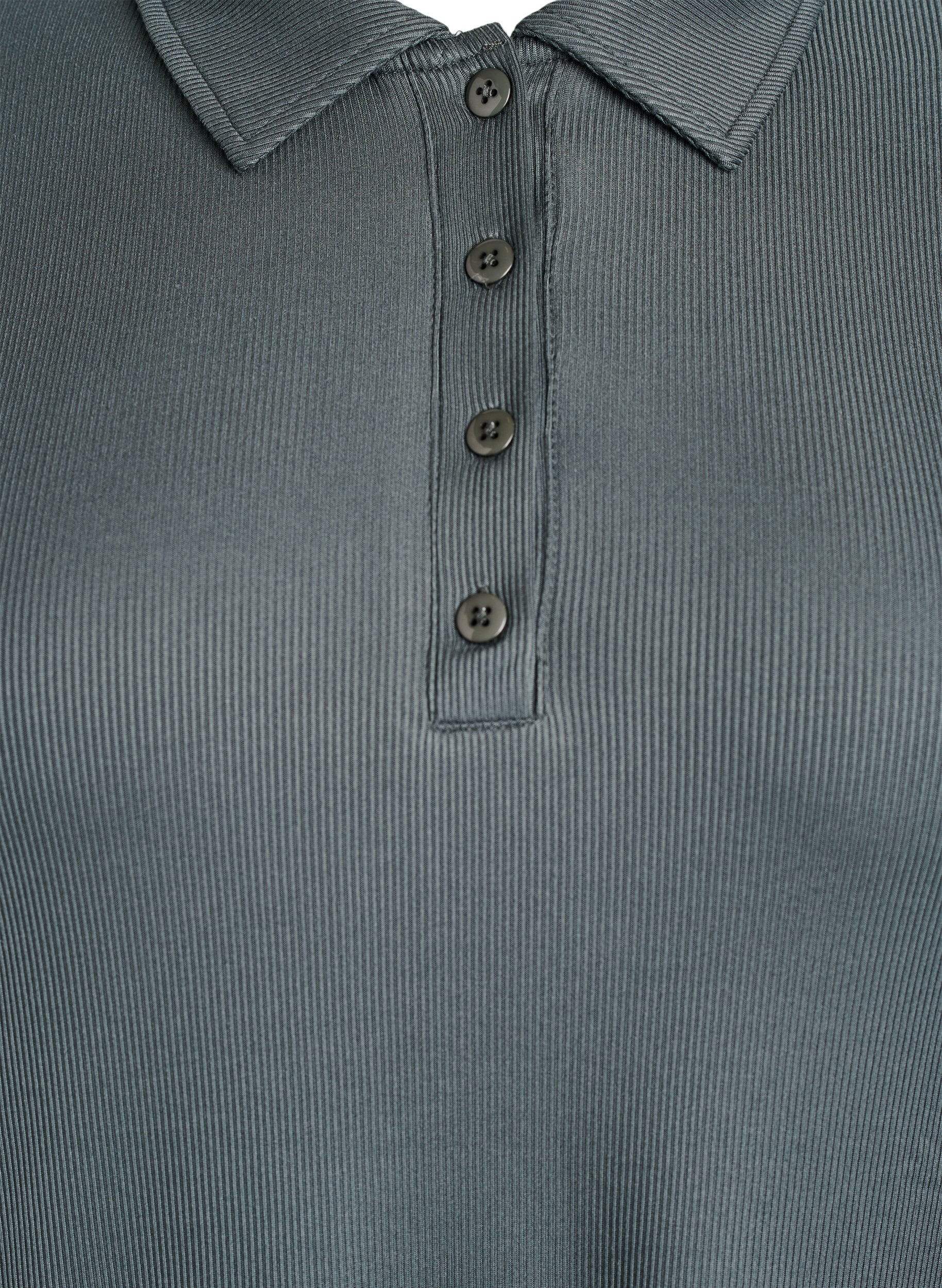 Zizzi Pik&eacute;tr&ouml;ja i mjuk ribb med l&aring;nga &auml;rmar, Gr&ouml;n, Packshot image number 2