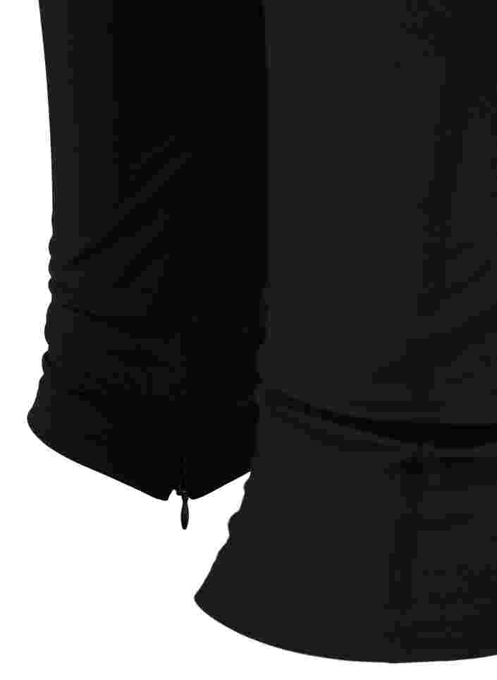 Ankellånga leggings med blixtlås, Black, Packshot image number 3