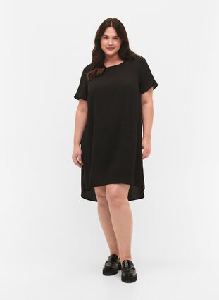 Klänning med korta ärmar, Black, Model image number 2