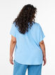 Blus med korta &auml;rmar och rund halsringning, Bl&aring;, Model image number 2