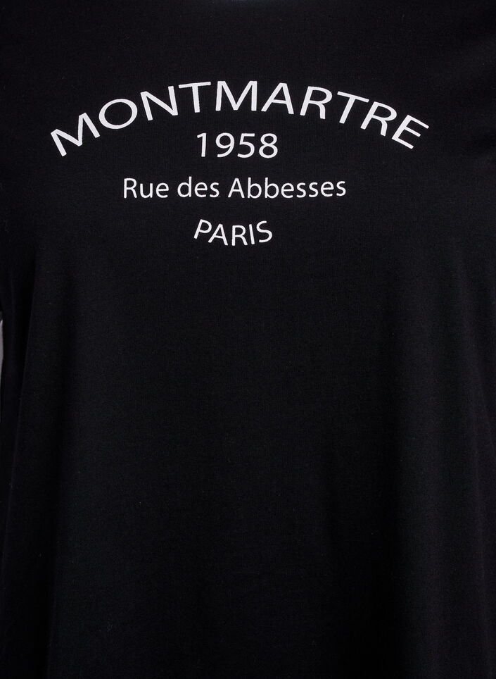 T-shirt med texttryck, Black w.An. Wh.Paris, Packshot image number 2