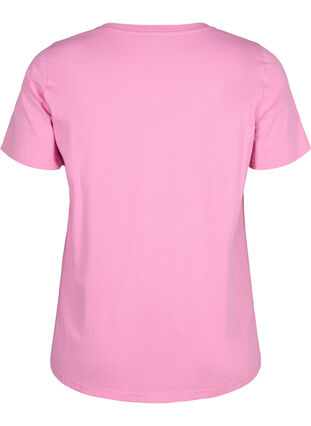 T-shirt i bomull med texttryck, Rosebloom w. Flower, Packshot image number 1
