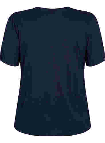 T-shirt i bomull med 2/4-ärmar, Navy Blazer, Packshot image number 1
