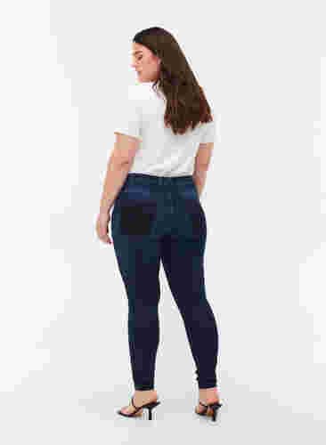 Superslim Amy jeans med hög midja, Dark blue, Model image number 2
