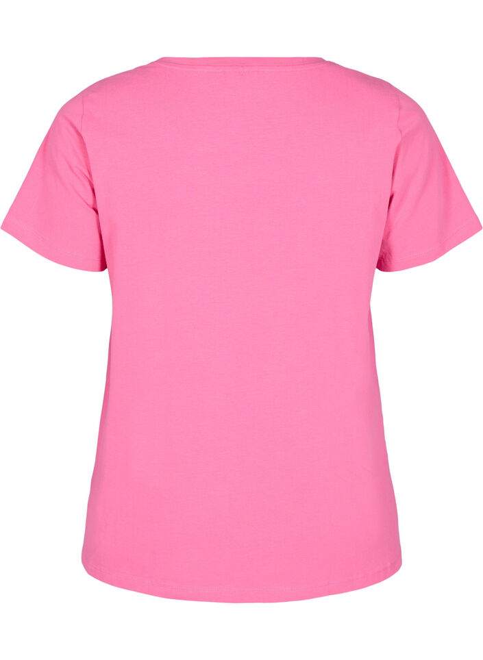 Enfärgad bas-t-shirt i bomull, Rosa, Packshot image number 1