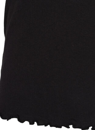 Ribbad t-shirt med spetskant, Black, Packshot image number 3