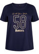 T-shirt i bomull med textmotiv, Evening Blue w. 58, Packshot image number 0