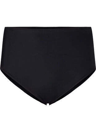 Enfärgad bikiniunderdel med hög midja, Black, Packshot image number 0
