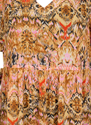 V-ringad kort klänning med tryck, Colorful Ethnic, Packshot image number 2