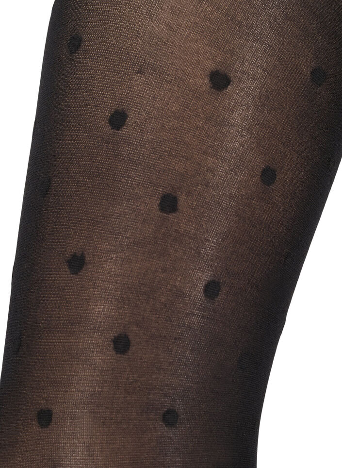 Strumpbyxor i 40 denier med prickar, Svart, Packshot image number 1