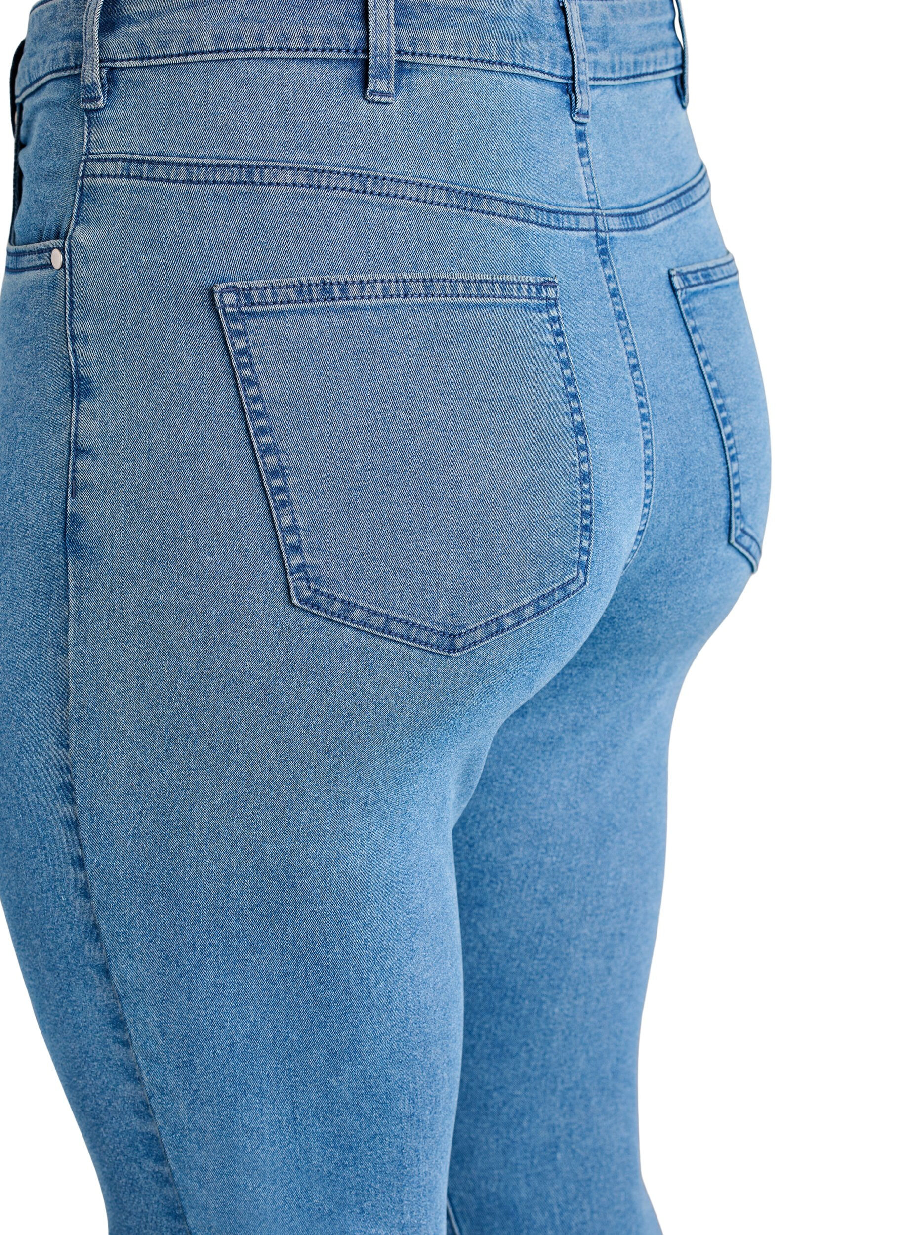 ZizziAmy jeans med h&ouml;g midja och supersmal passform, Bl&aring;, Packshot image number 3
