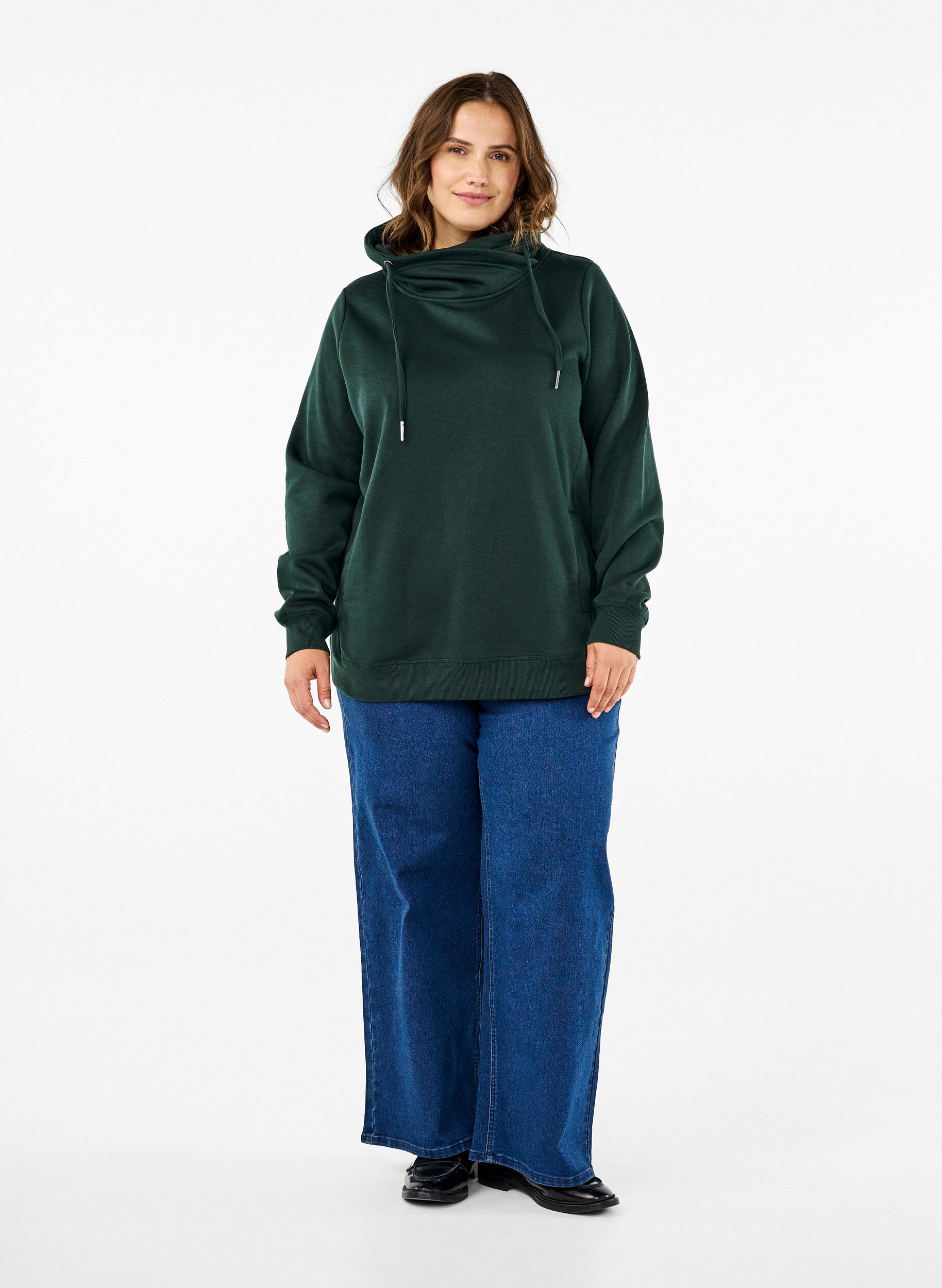 Zizzi FLASH - Sweatshirt med h&ouml;g krage, Scarab, Model image number 2