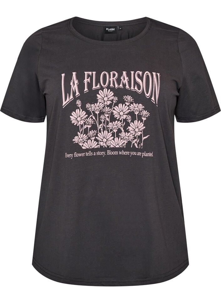 T-shirt med tryck, Gr&aring;, Packshot image number 0