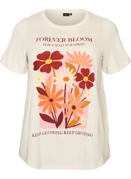 T-shirt i bomull med tryck, Vanilla