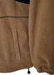 Anorak i fleece med huva och kontrastpanel, Brun, Packshot image number 3