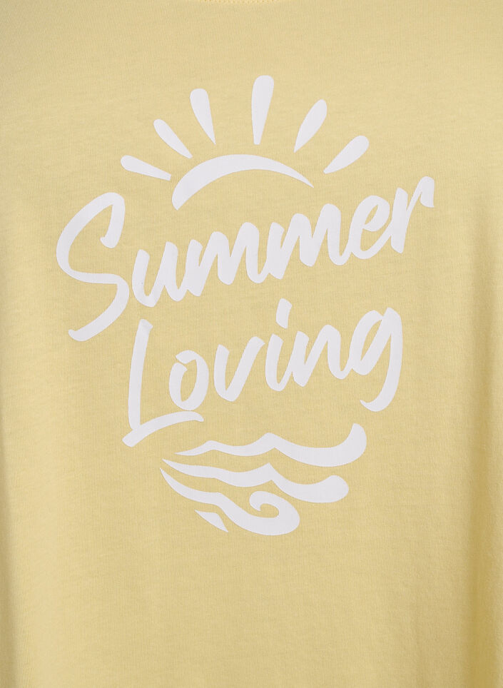 Bomullstopp med a-linjeform, Gul, Packshot image number 2