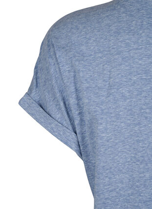 Melerad t-shirt med korta ärmar, Moonlight Blue Mel. , Packshot image number 3