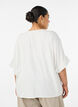 Blus i viskos med virkade detaljer och knappar, Vanilla, Model image number 2