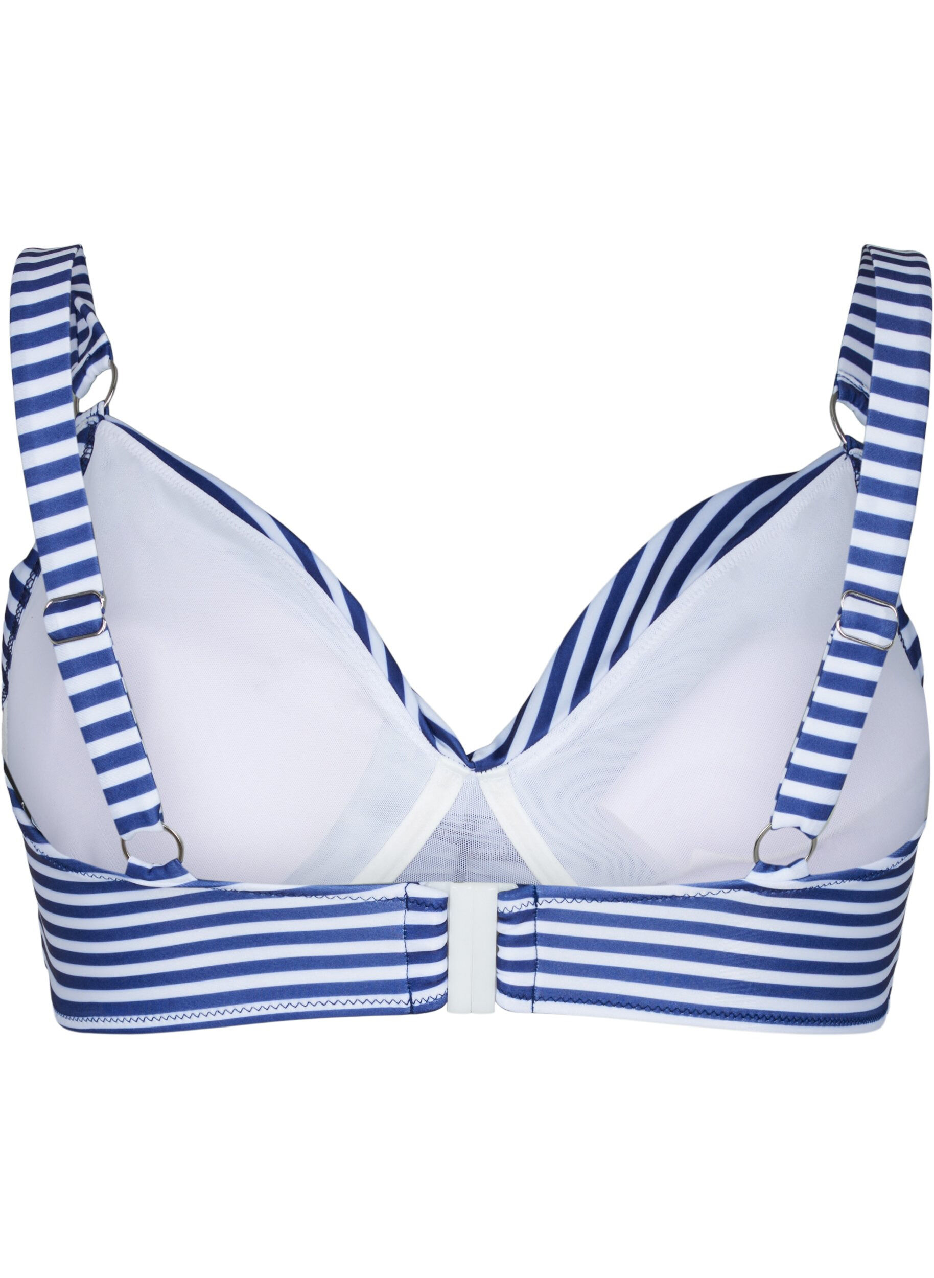 Zizzi Bikinibeh&aring; med tryck och bygel, Blue Striped, Packshot image number 1