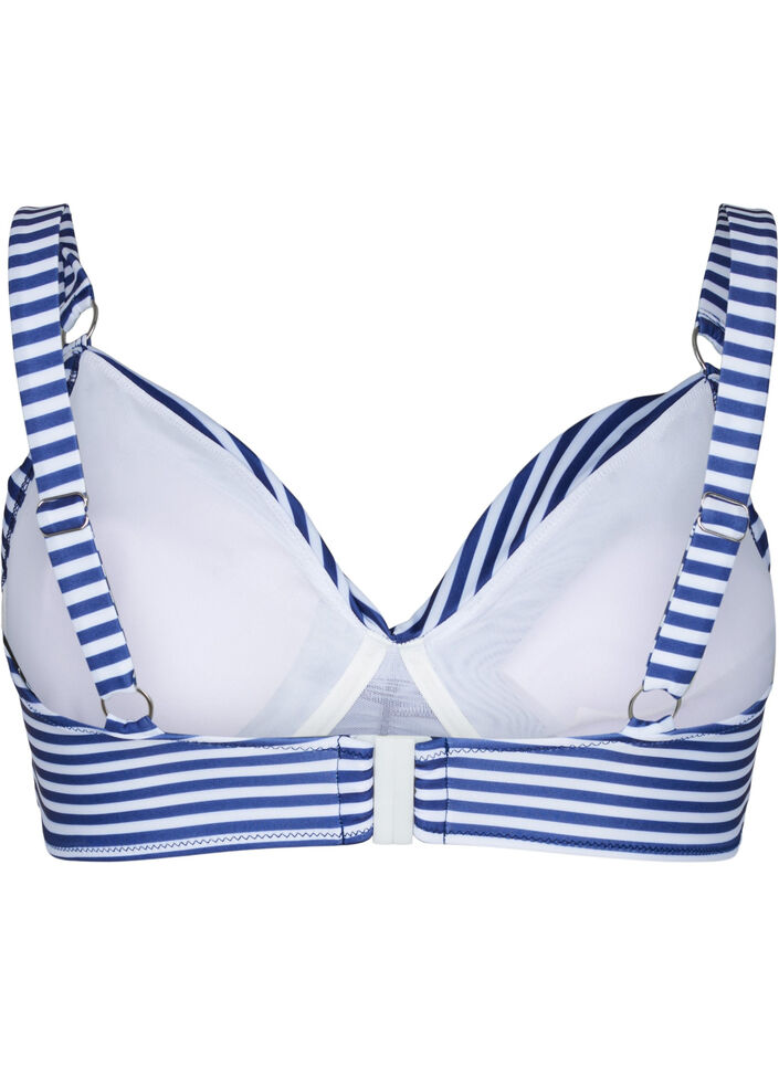 Bikinibehå med tryck och bygel, Blue Striped, Packshot image number 1