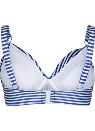 Tryckt bikini-bh med bygel, Blue Striped, Packshot image number 1