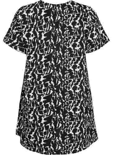 V-ringad tunika med tryck från FLASH, Black White AOP, Packshot image number 1