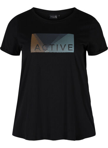  T-shirt till träning med print, Black Citadel, Packshot image number 0