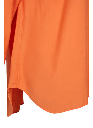Lång skjorta i viskos, Celosia Orange, Packshot image number 3
