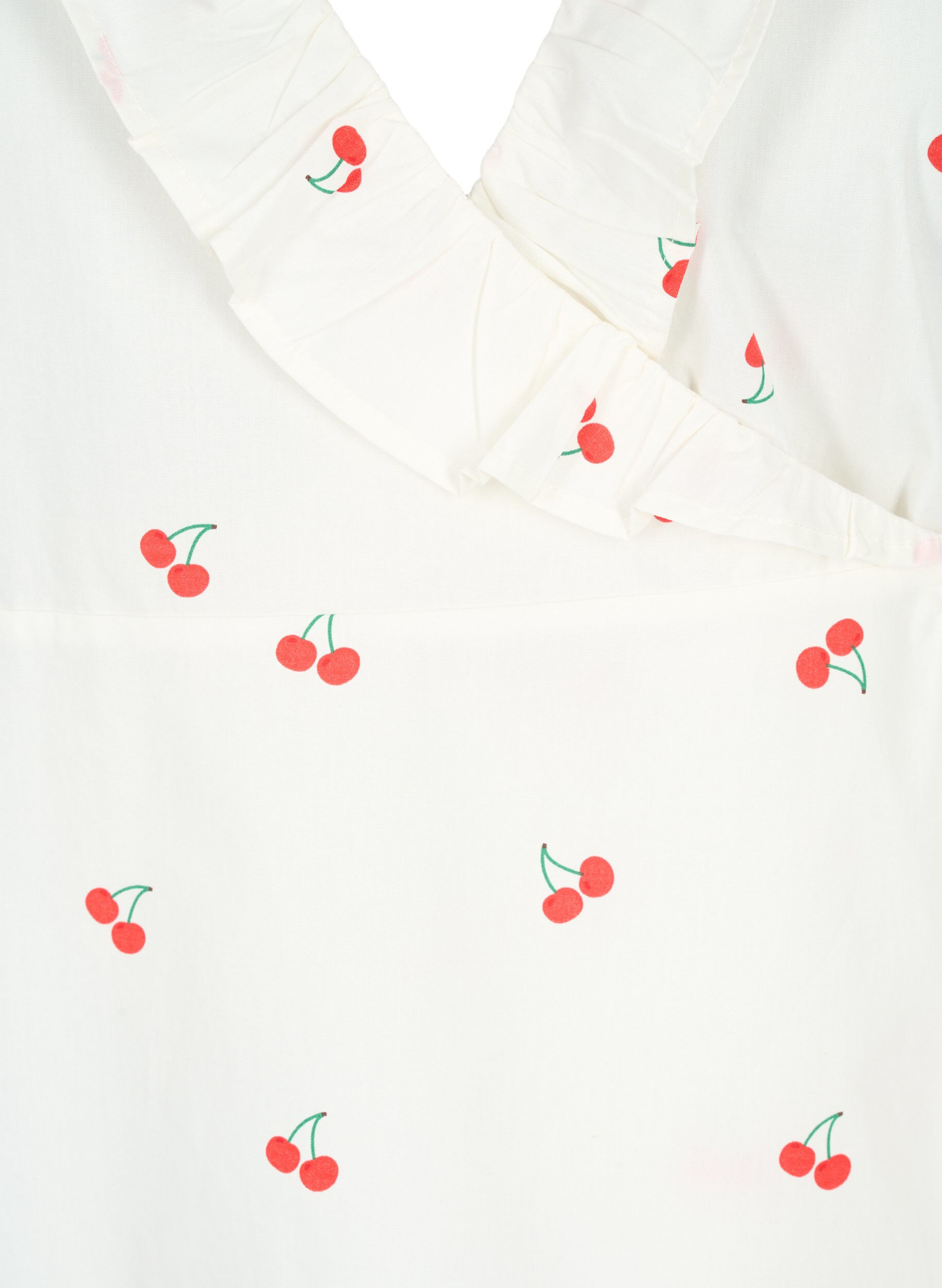 Zizzi Omlottblus i bomull med k&ouml;rsb&auml;rsm&ouml;nster, B. White/Cherry, Packshot image number 2