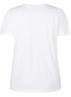 T-shirt i bomull med strasstenar, Bright White, Packshot image number 1