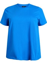 Enkel t-shirt i bomull med rund halsringning, Bl&aring;