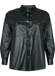 Skjorta i läderimitation, Black, Packshot
