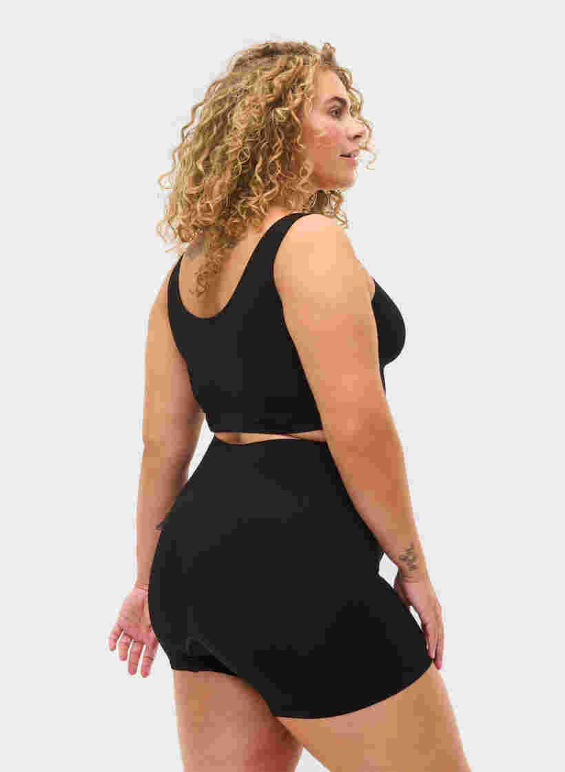 Seamless shorts med normalhög midja, Black, Model image number 1