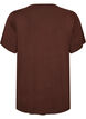 T-shirt i viskos med strass, Brun, Packshot image number 1