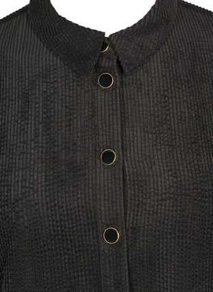Kort sammetsklänning med knappar, Black, Packshot image number 2