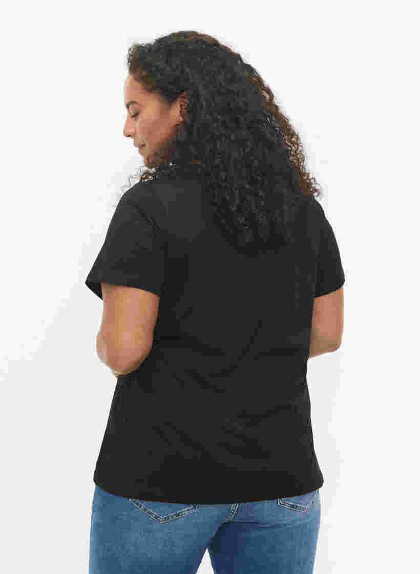 Kortärmad t-shirt i bomull med tryck , Black Love, Model image number 1