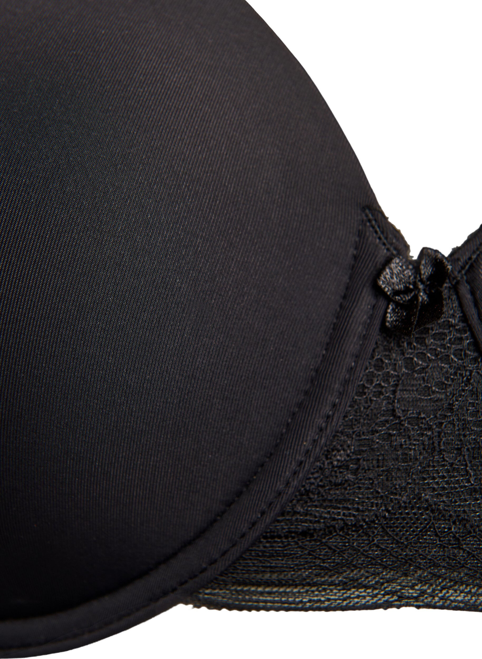 Zizzi Formpressad t-shirt-BH med sl&auml;ta kupor, Svart, Packshot image number 2