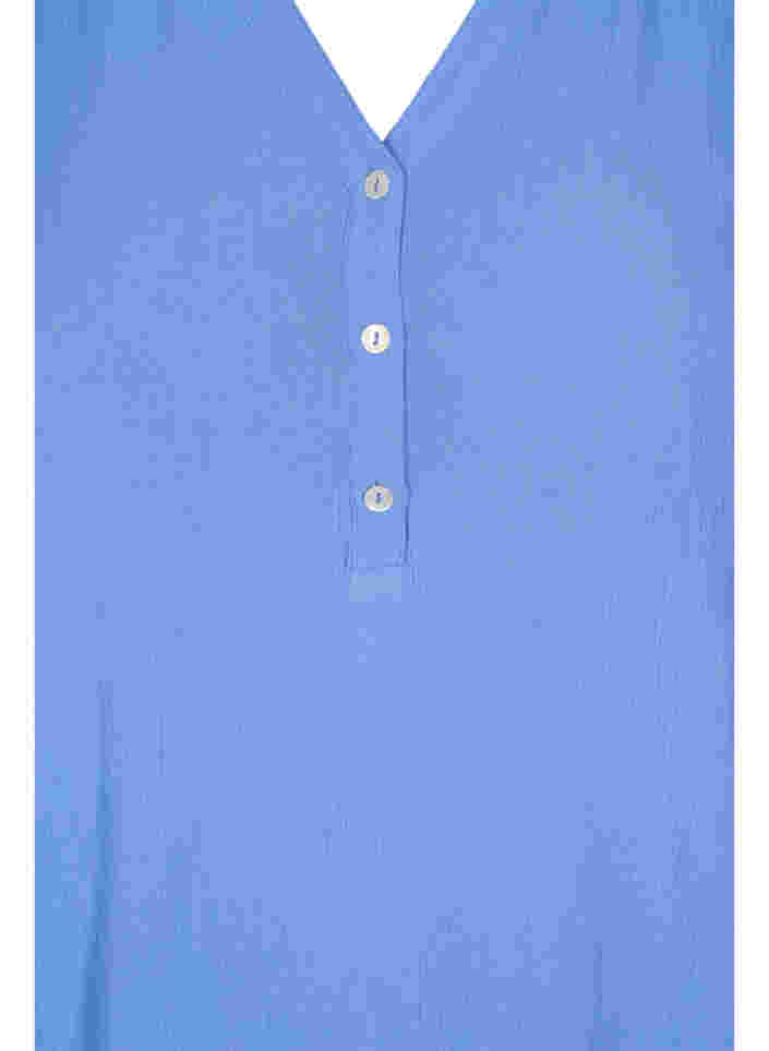 Viskostunika med v-ringning och knappar, Wedgewood, Packshot image number 2