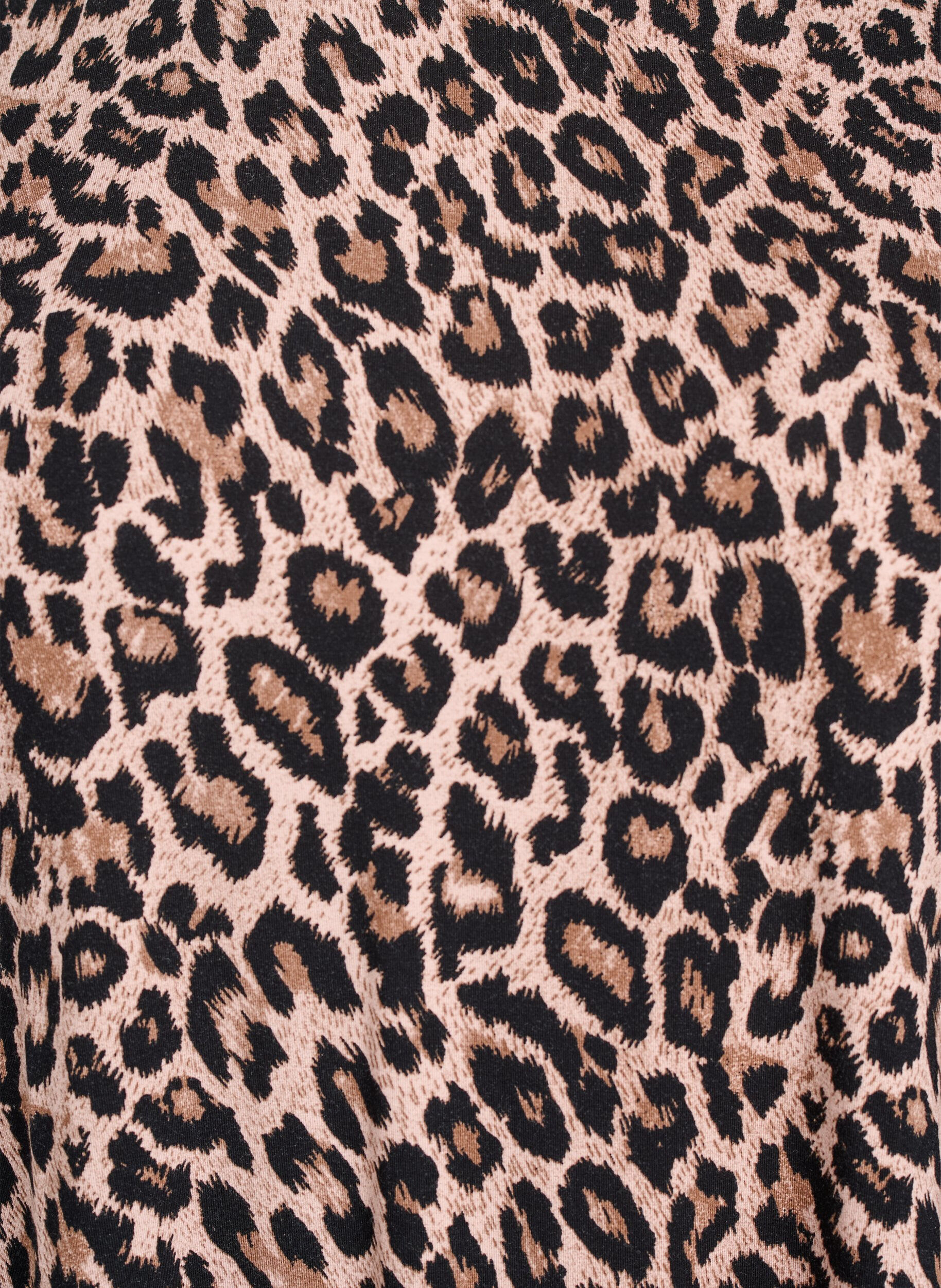 Zizzi L&aring;ng&auml;rmad blus med leopardm&ouml;nster, Brun, Packshot image number 2