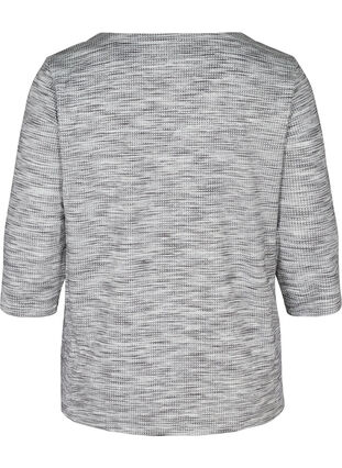 Melerad sweatshirt med 3/4 ärmar och öljetter, Light Grey Melange, Packshot image number 1