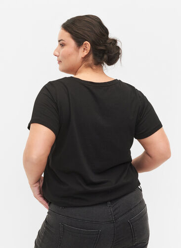 Kortärmad t-shirt i bomull med tryck , Black Rock, Model image number 1