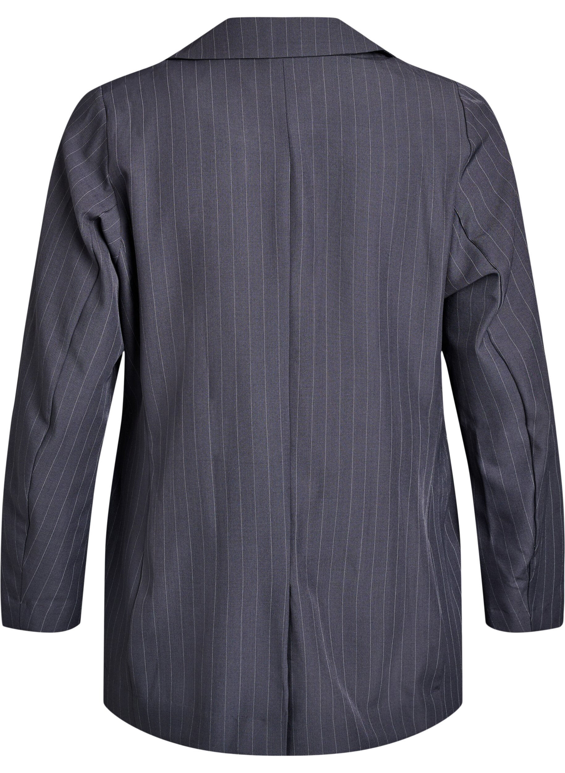 ZizziBlazer med fickor och slitsar, Gr&aring;, Packshot image number 1