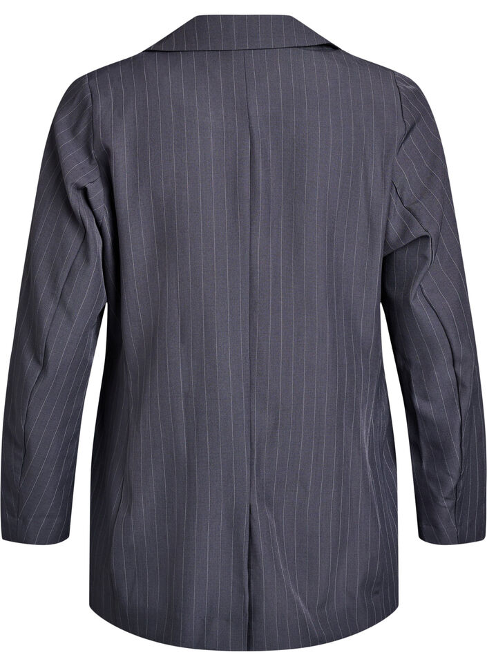 Blazer med fickor och slitsar, Gr&aring;, Packshot image number 1