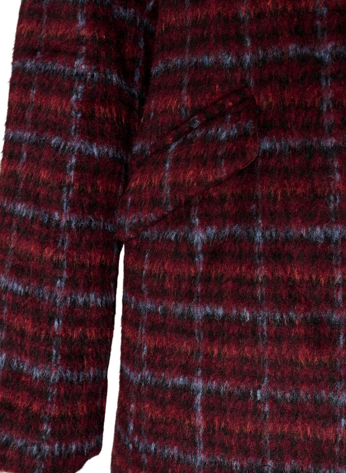 Rutig jacka med fickor, R&ouml;d, Packshot image number 3