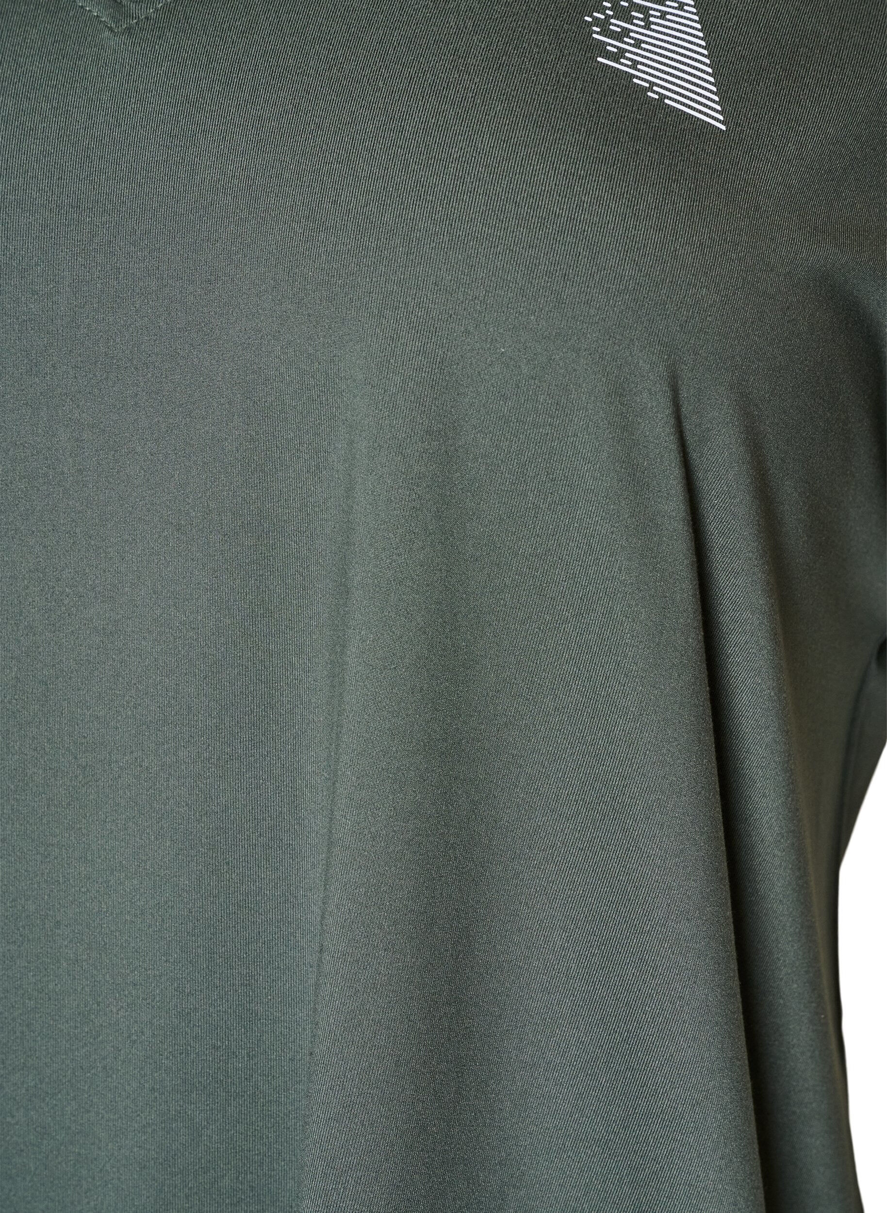 ZizziL&ouml;s tr&auml;ningst-shirt med v-ringning, Gr&ouml;n, Packshot image number 2