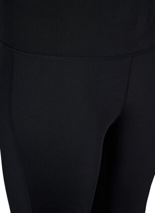 Ankellånga leggings med blixtlås, Black, Packshot image number 2